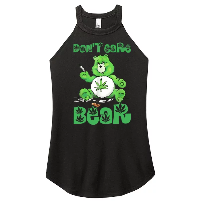 Dont Care Bear Smoking Weed Cannabis Marijuana 4 20 Stoner Gift 2 Women’s Perfect Tri Rocker Tank