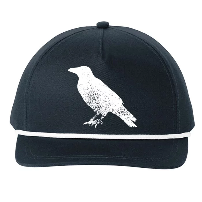 Distressed Crow Bird Print Raven Vintage Bird Snapback Five-Panel Rope Hat