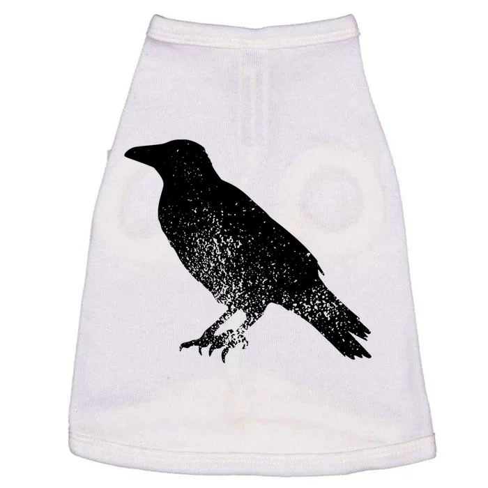 Distressed Crow Bird Print Raven Vintage Bird Doggie Tank