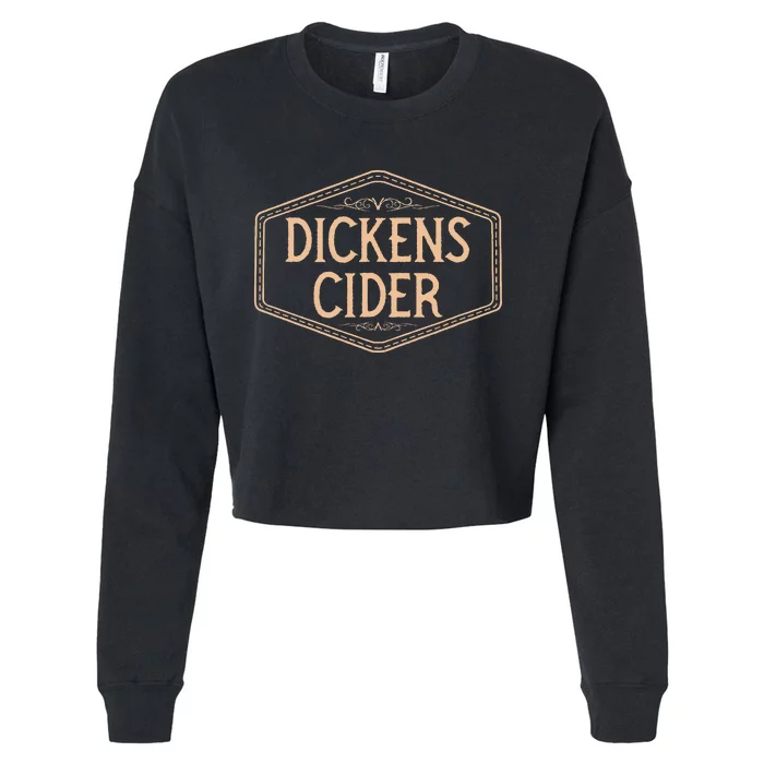 Dickens Cider Bottle Label Pun Design Cheeky Innuendo Cropped Pullover Crew