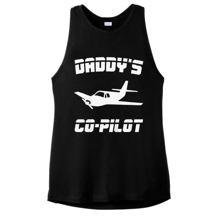 Daddy's Copilot Birthday Plane Lover Gift Ladies Tri-Blend Wicking Tank