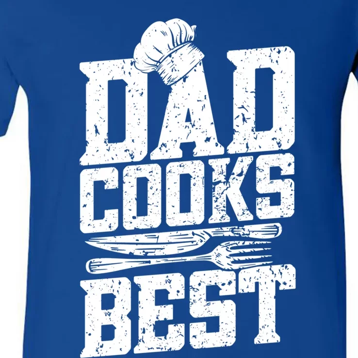 Dad Cooks Best Cook Cooking Funny Chef Funny Gift V-Neck T-Shirt