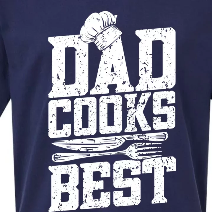 Dad Cooks Best Cook Cooking Funny Chef Funny Gift Sueded Cloud Jersey T-Shirt