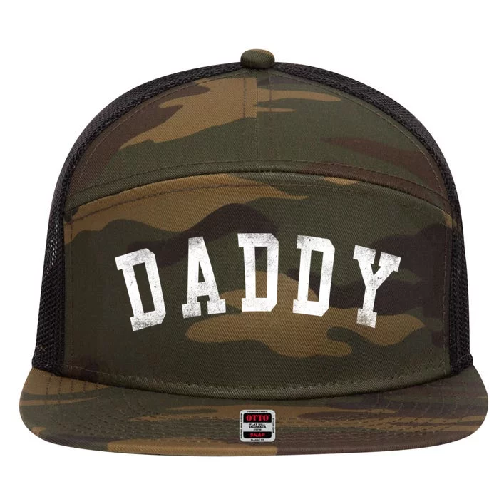 Daddy Classic Bold Font Birthday Daddy FatherS Day 7 Panel Mesh Trucker Snapback Hat