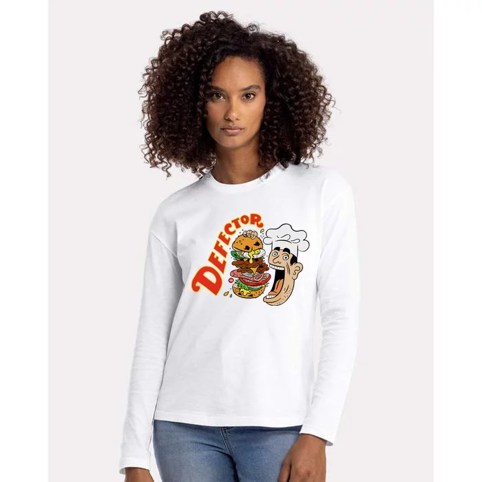 Defector Chefector Big Burger Womens Cotton Relaxed Long Sleeve T-Shirt