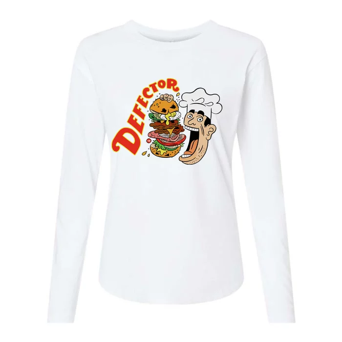 Defector Chefector Big Burger Womens Cotton Relaxed Long Sleeve T-Shirt