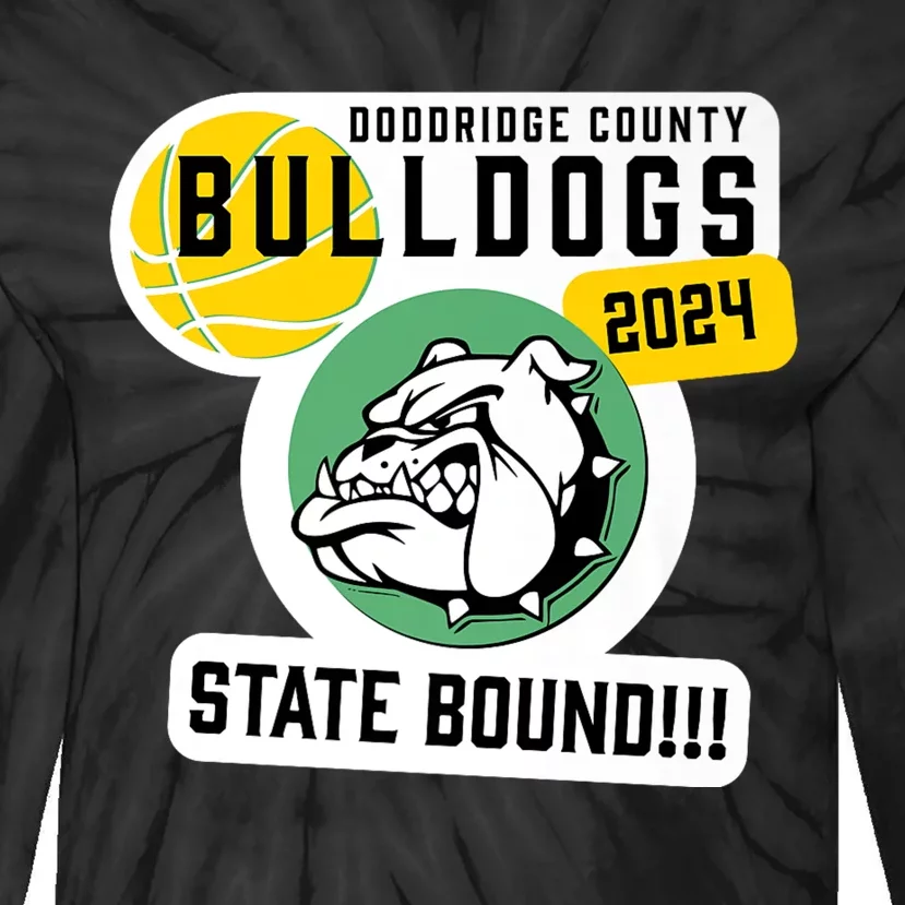 Doddridge County Bulldogs Basketball State Bound 2024 Tie-Dye Long Sleeve Shirt