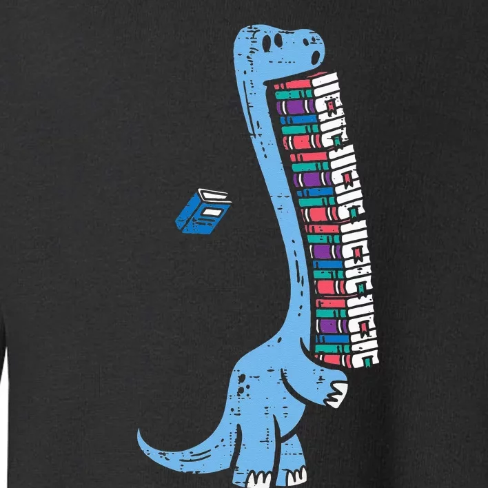 Dino Carrying Books Cute Bookworm Librarian Toddler Sweatshirt