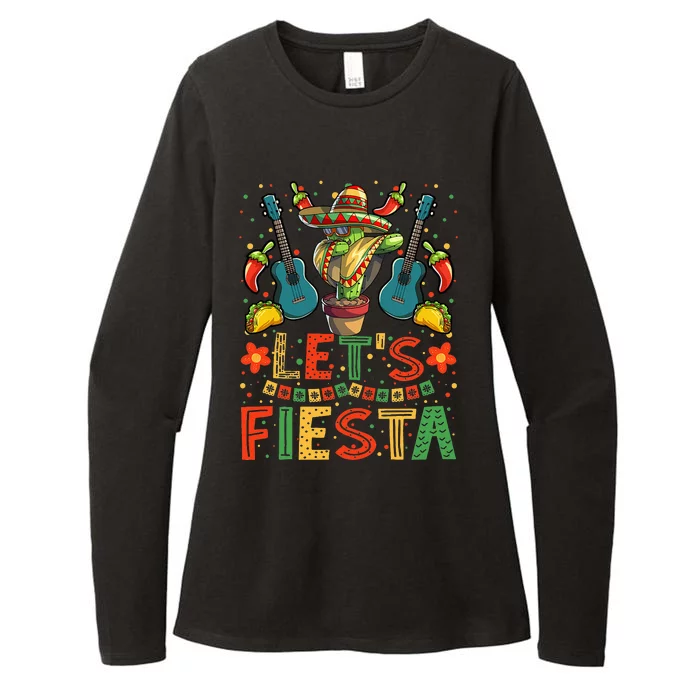 Dabbing Cactus Cinco de Mayo Womens CVC Long Sleeve Shirt