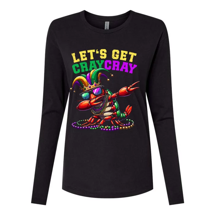 Dabbing Crawfish Costume Mardi Gras Womens Cotton Relaxed Long Sleeve T-Shirt