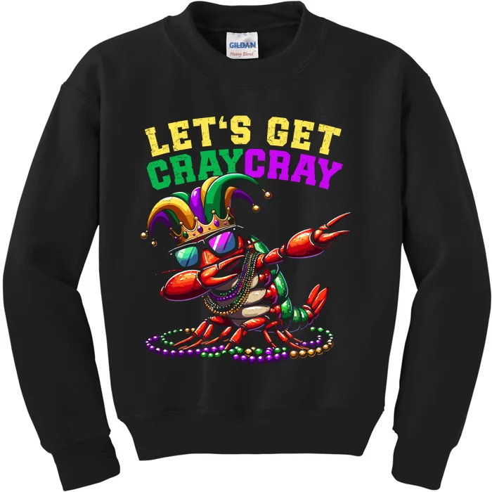 Dabbing Crawfish Costume Mardi Gras Kids Sweatshirt