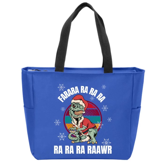 Dinosaur Christmas Cool Gift Santa Rawrs Trex Xmas Pj Meaningful Gift Zip Tote Bag