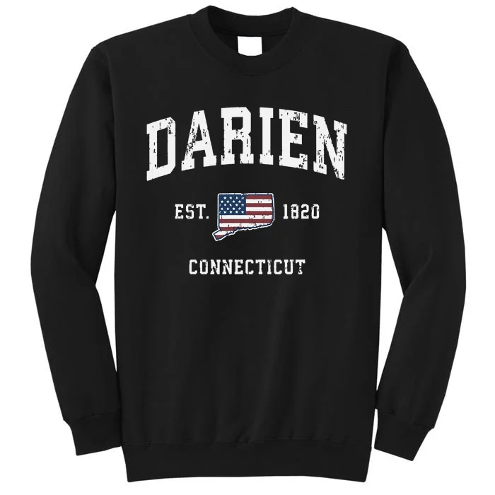 Darien Connecticut Ct Vintage American Flag Sports Design Sweatshirt