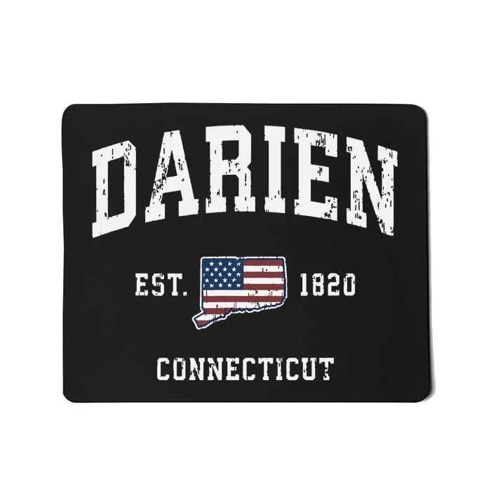 Darien Connecticut Ct Vintage American Flag Sports Design Mousepad