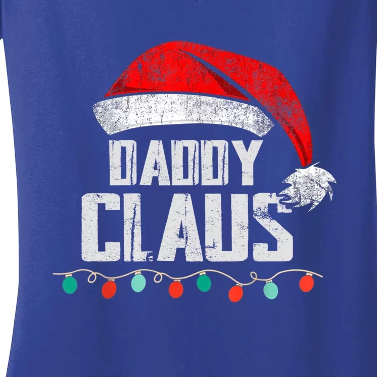 Daddy Claus Christmas Pajama Family Matching Xmas Light Cool Gift Women's V-Neck T-Shirt