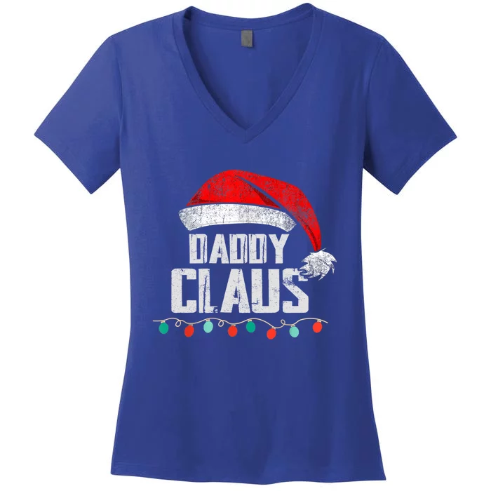 Daddy Claus Christmas Pajama Family Matching Xmas Light Cool Gift Women's V-Neck T-Shirt