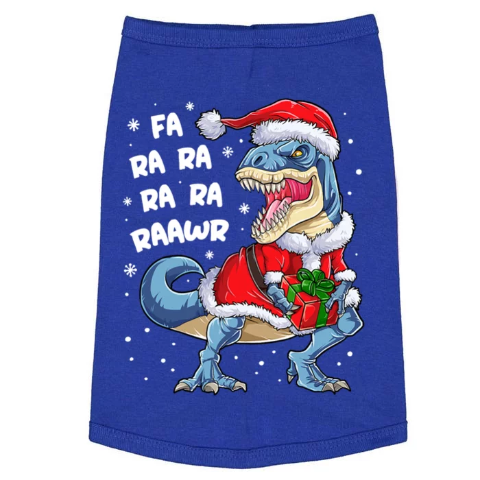 Dinosaur Christmas Cool Gift Fa Ra Ra Rawr T Rex Santa Gift Doggie Tank