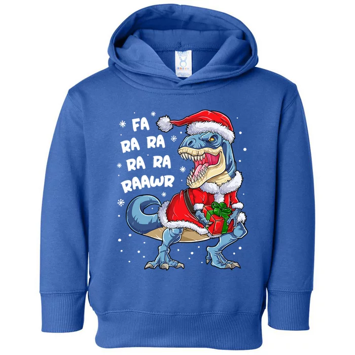 Dinosaur Christmas Cool Gift Fa Ra Ra Rawr T Rex Santa Gift Toddler Hoodie