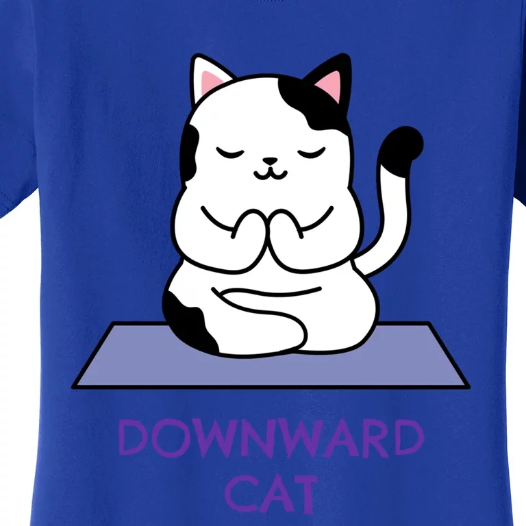 Downward Cat Cute Cat Owner Meditation Yoga Pose Cool Gift Women's T-Shirt