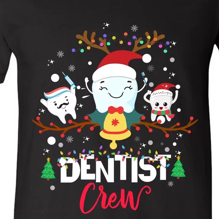 Dentist Christmas Crew Festive Holiday Apparel V-Neck T-Shirt