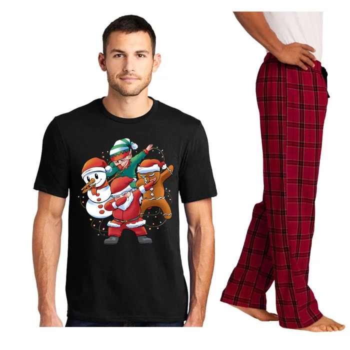 Dabbing Christmas Characters Holiday Pajama Set