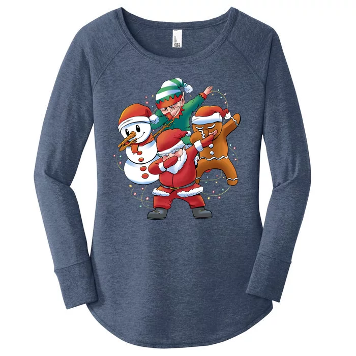 Dabbing Christmas Characters Holiday Women's Perfect Tri Tunic Long Sleeve Shirt