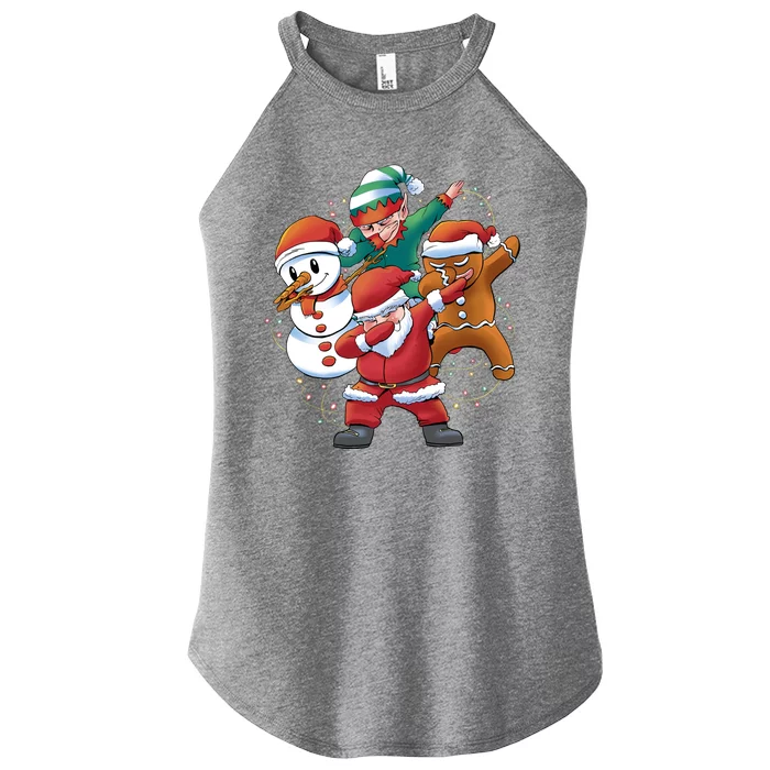 Dabbing Christmas Characters Holiday Women’s Perfect Tri Rocker Tank