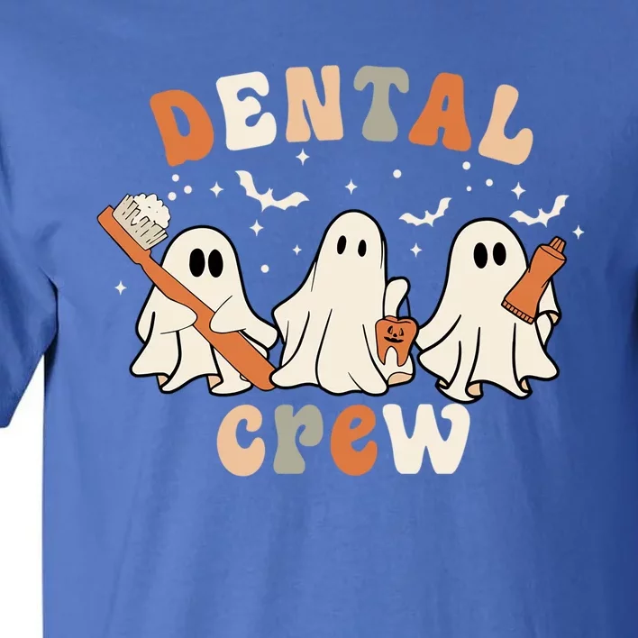 Dental Crew Cute Ghosts Boo Teeth Toothbrush Retro Halloween Gift Tall T-Shirt