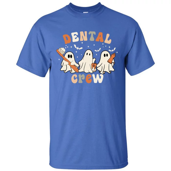 Dental Crew Cute Ghosts Boo Teeth Toothbrush Retro Halloween Gift Tall T-Shirt