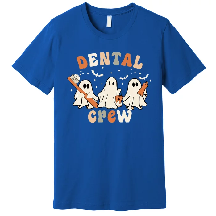 Dental Crew Cute Ghosts Boo Teeth Toothbrush Retro Halloween Gift Premium T-Shirt