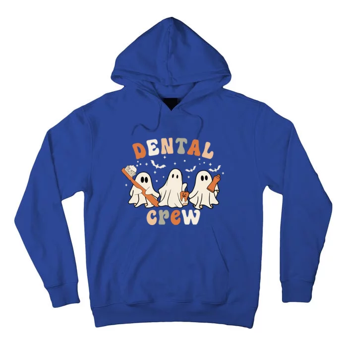 Dental Crew Cute Ghosts Boo Teeth Toothbrush Retro Halloween Gift Tall Hoodie