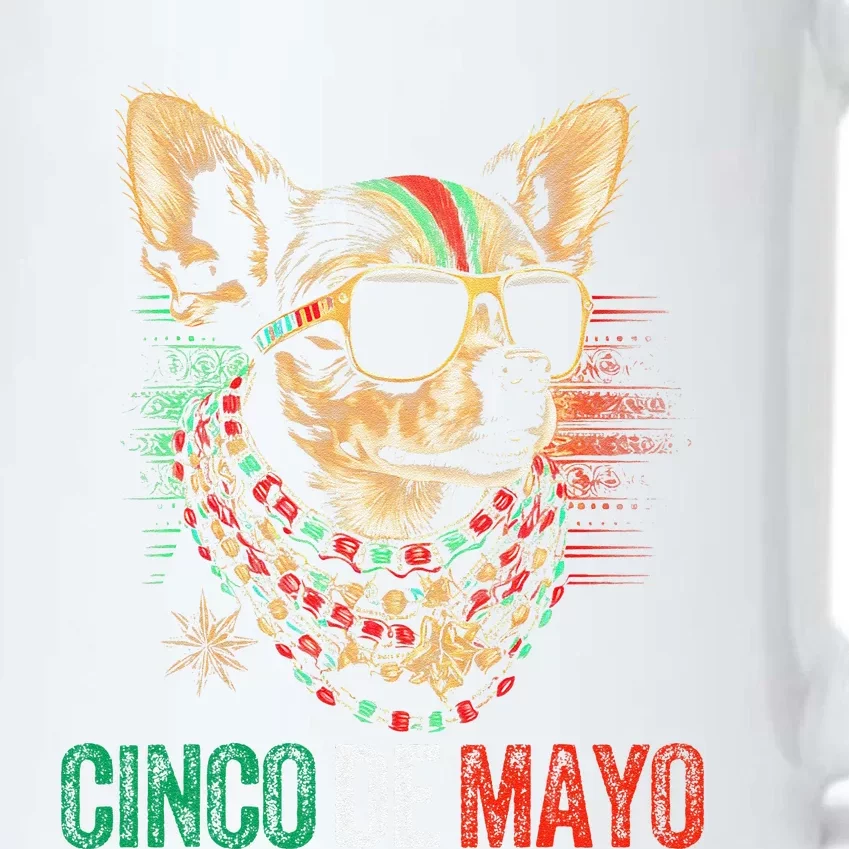 Dog Chihuahua Cinco De Mayo Mexican Flag American Funny Black Color Changing Mug