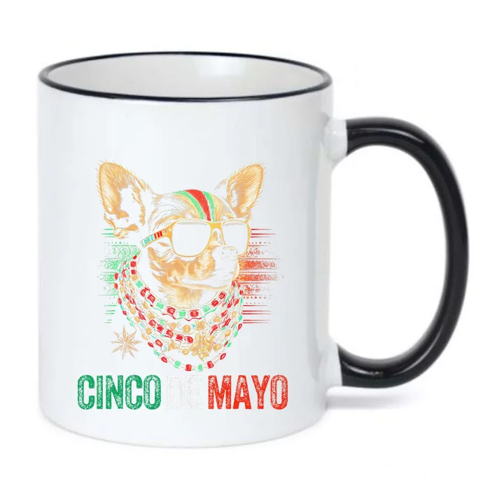 Dog Chihuahua Cinco De Mayo Mexican Flag American Funny Black Color Changing Mug