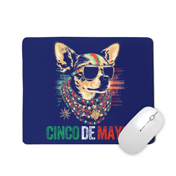 Dog Chihuahua Cinco De Mayo Mexican Flag American Funny Mousepad