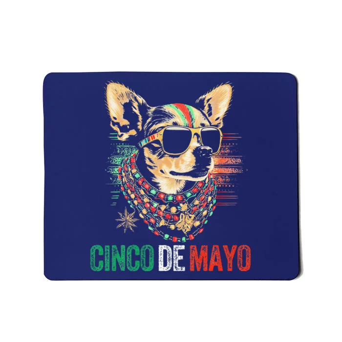 Dog Chihuahua Cinco De Mayo Mexican Flag American Funny Mousepad