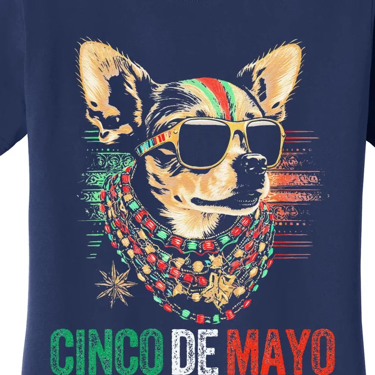 Dog Chihuahua Cinco De Mayo Mexican Flag American Funny Women's T-Shirt