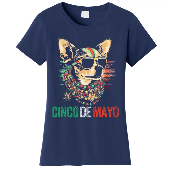 Dog Chihuahua Cinco De Mayo Mexican Flag American Funny Women's T-Shirt