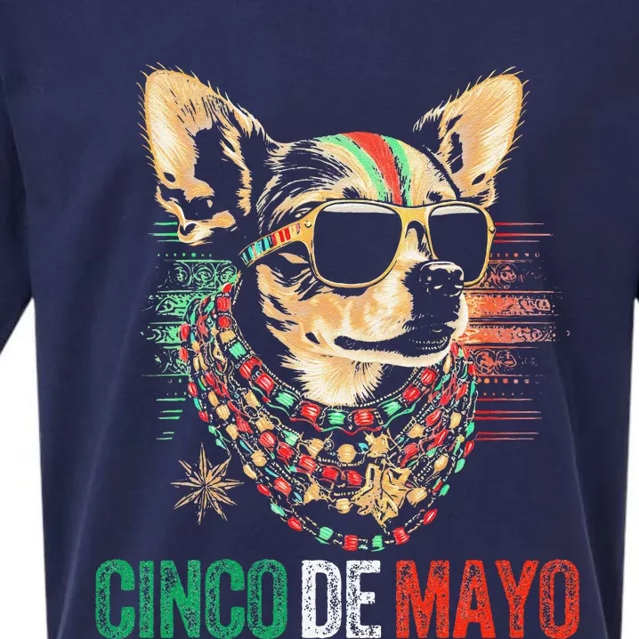 Dog Chihuahua Cinco De Mayo Mexican Flag American Funny Sueded Cloud Jersey T-Shirt