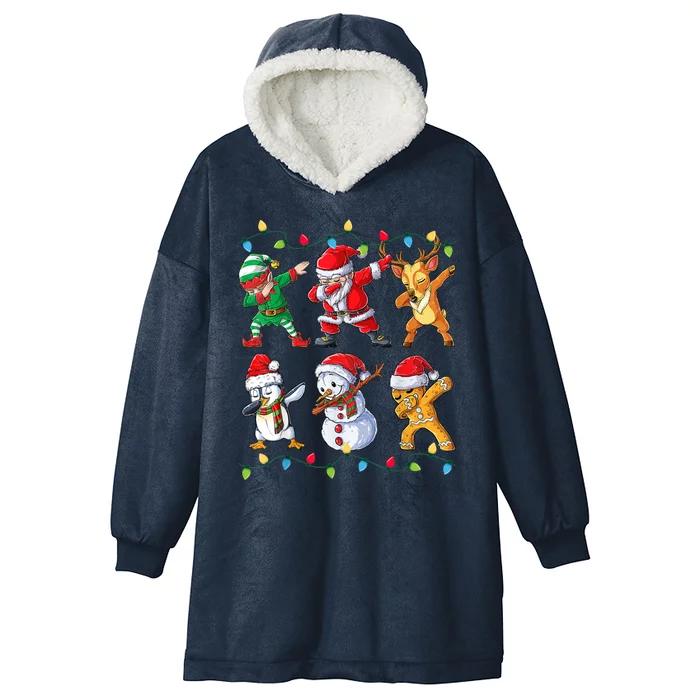 Dabbing Christmas Character Santa Dab Hooded Wearable Blanket