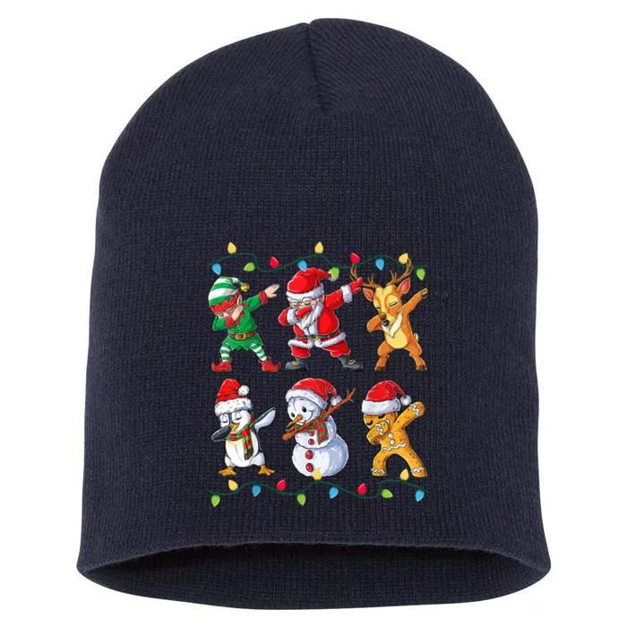 Dabbing Christmas Character Santa Dab Short Acrylic Beanie