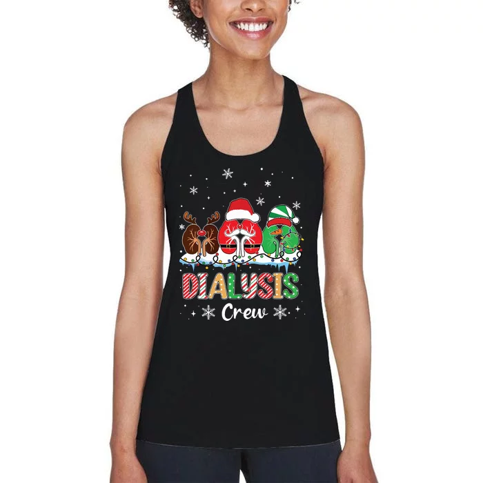 Dialysis Christmas Crew Dialysis Nurse Nephrology Technician Women's Racerback Tank