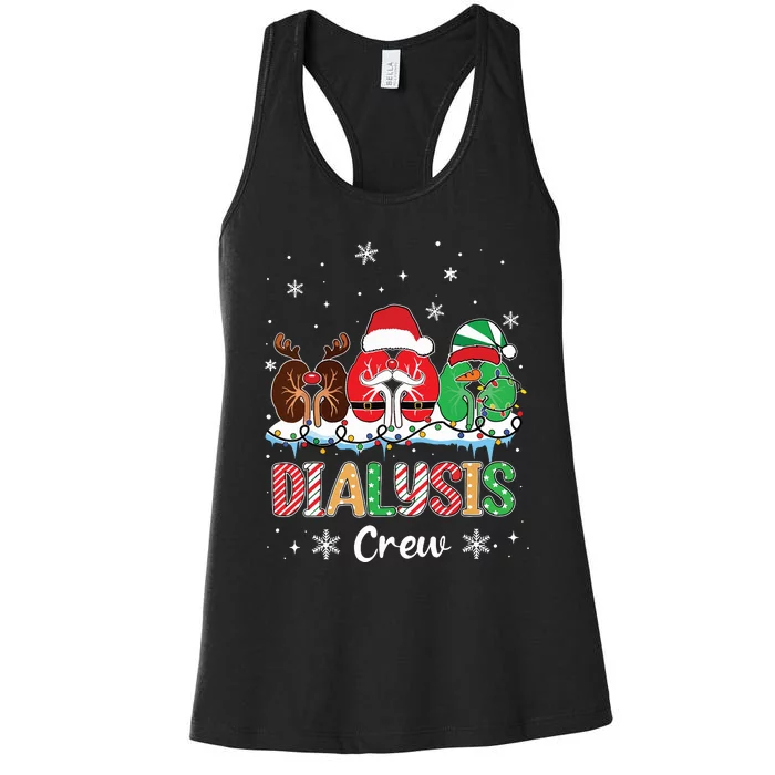 Dialysis Christmas Crew Dialysis Nurse Nephrology Technician Women's Racerback Tank