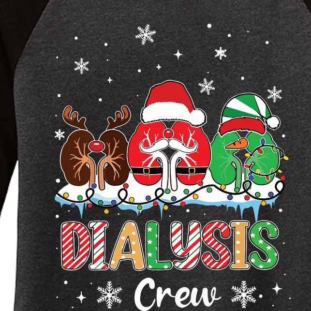 Dialysis Christmas Crew Dialysis Nurse Nephrology Technician Women's Tri-Blend 3/4-Sleeve Raglan Shirt