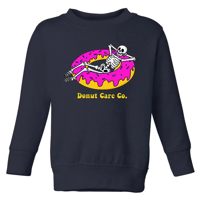 Donut Care Co Illustration Skeleton Donut Toddler Sweatshirt