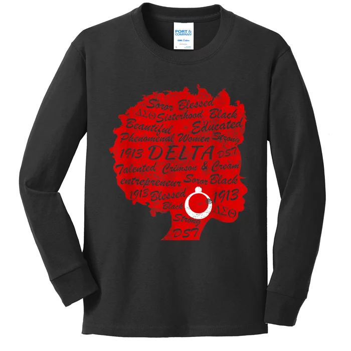 Delta Crimson & Cream Black Excellence 1913 Kids Long Sleeve Shirt