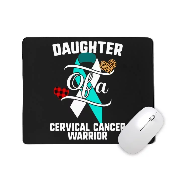 Daughter Cervical Cancer Awareness Leopard Buffalo Plaid Mousepad