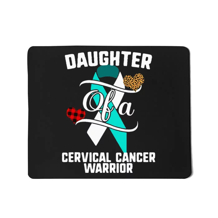 Daughter Cervical Cancer Awareness Leopard Buffalo Plaid Mousepad