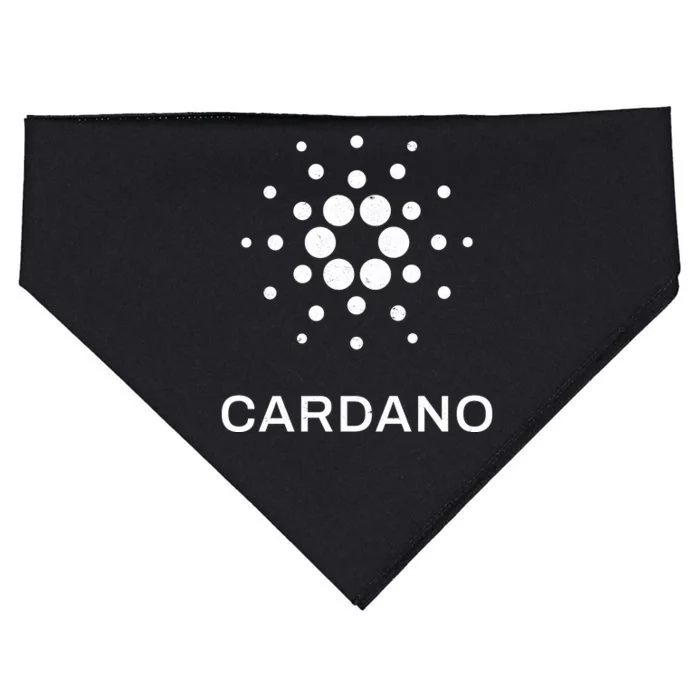 Distressed Cardano Cryptocurrency Logo USA-Made Doggie Bandana