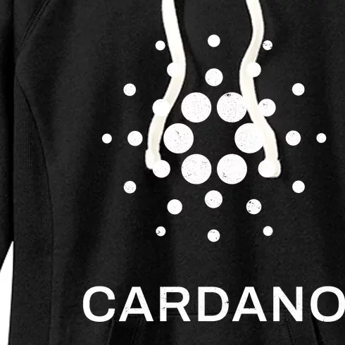 Distressed Cardano Cryptocurrency Logo Women's Fleece Hoodie