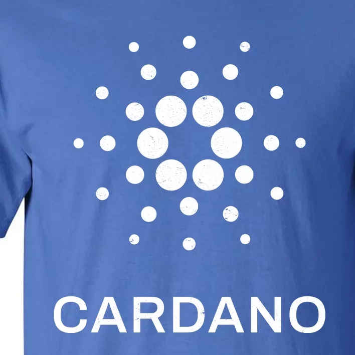 Distressed Cardano Cryptocurrency Logo Tall T-Shirt